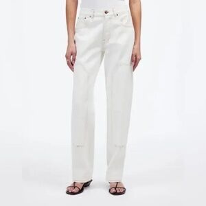 Madewell Dean Easy Straight-Leg Jeans in Cream